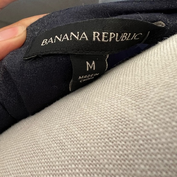 Banana Republic Women’s Top Long Sleeves Blue Shimmer Metallic Striped - Picture 5 of 5